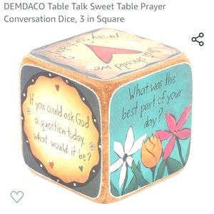 Demdaco table talk sweet talk prayer conversation dice 3 inch square